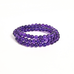 Brazilian Amethyst Triple-Wrap Bracelet – Third Eye Energy & Protection